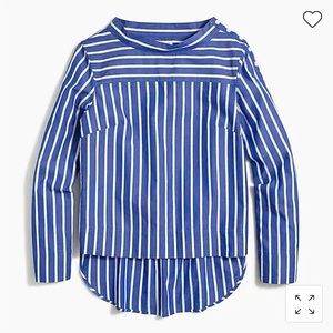 J. Crew Striped funnelneck top in cotton poplin